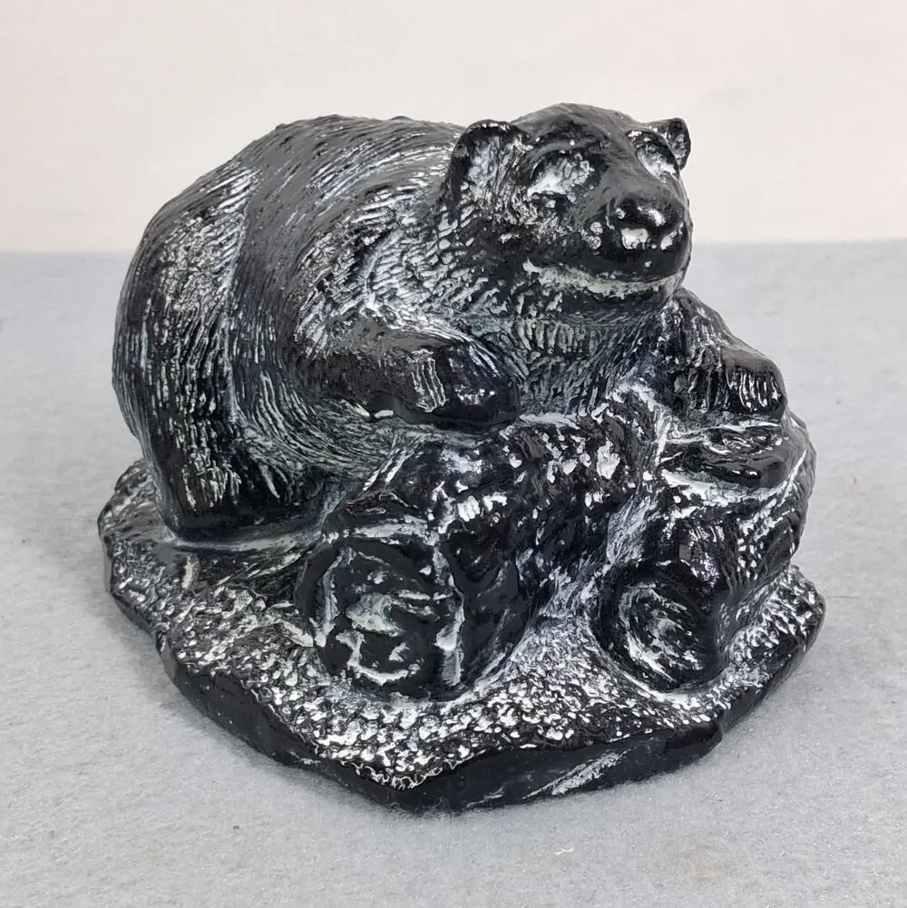 Vintage Aardik Collection Black Bear Statue Carving Sculpture